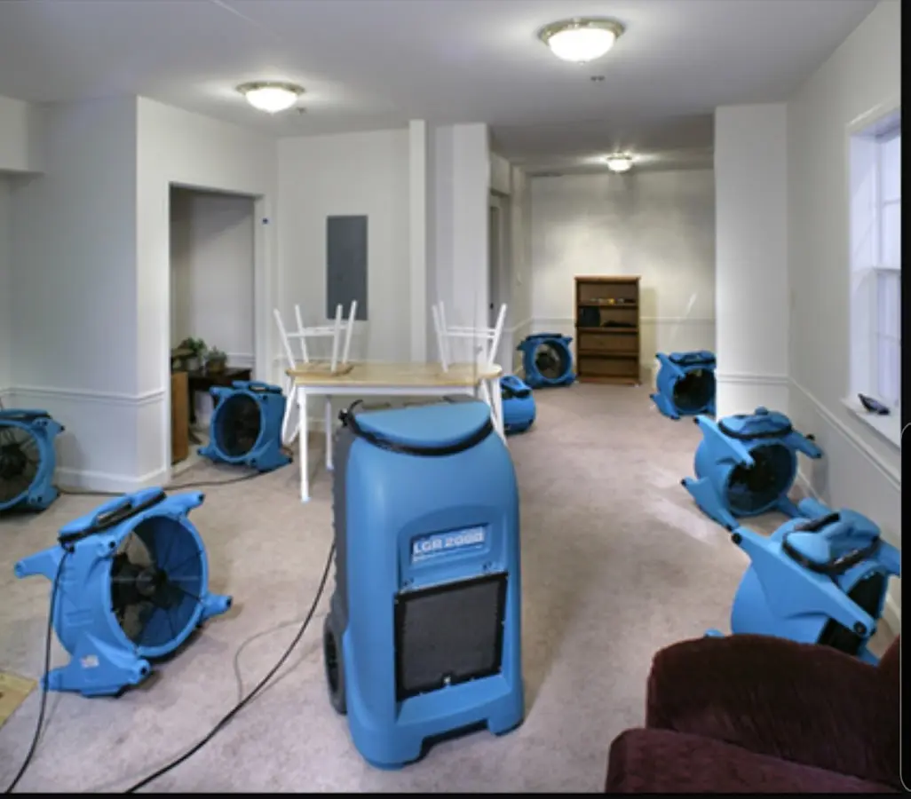 Air movers and dehumidifier setup for Water Extraction & Removal in Viera East